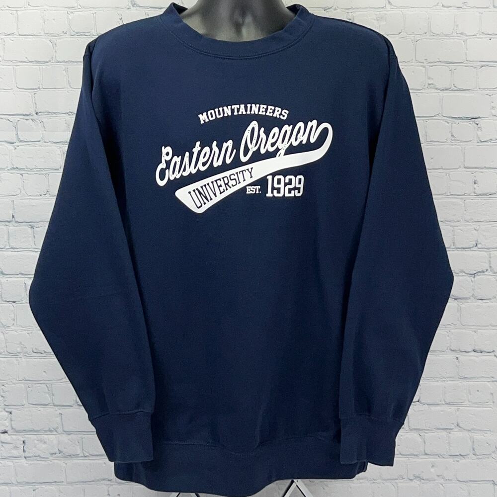 Eastern Oregon University Mountaineers Sweatshirt XL X-Large Blue EOU MV Sport